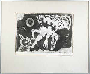 Lucebert - Ets en aquatint, De nachtmerrie - Ingelijst kopen? Bied vanaf 150!