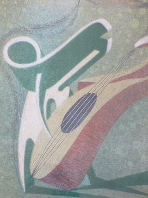 Harry van Kruiningen - De Gitaarspeler - Kleurenlitho kopen? Bied vanaf 85!