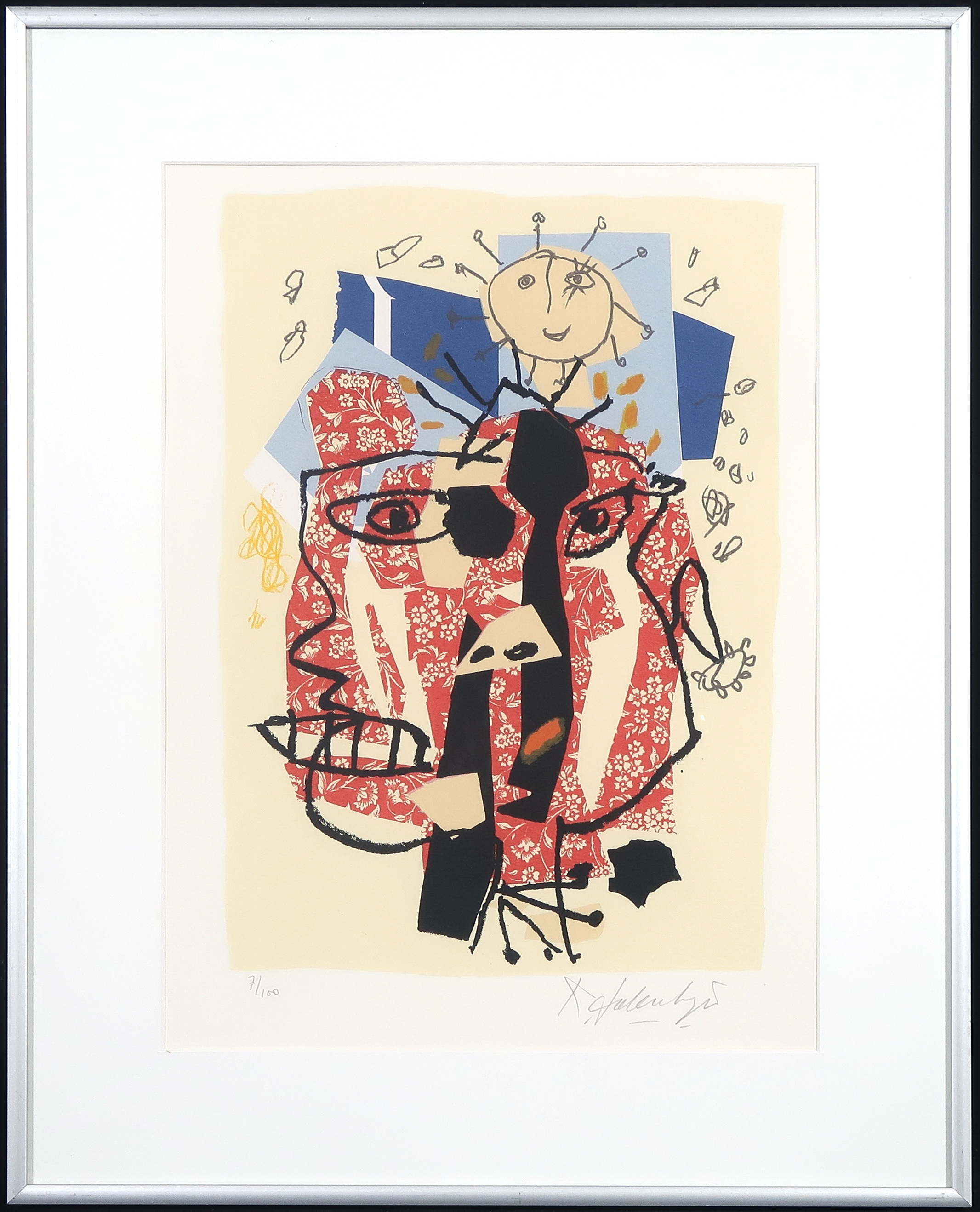 Kees Salentijn - Zeefdruk, Pan Comido I - Ingelijst verkocht voor € 40!