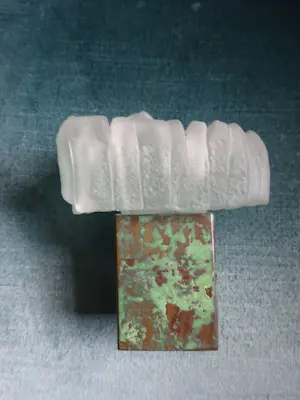 Joek van Draanen - Vaas met bloemen- gesatineerd glas en gepatineerd brons kopen? Bied vanaf 65!