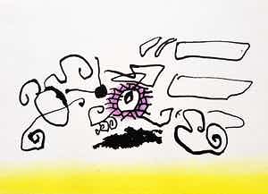 Piet Ouborg - Achter elkaar aan, met de hand ingekleurde en gesigneerde litho verkocht voor € 275!