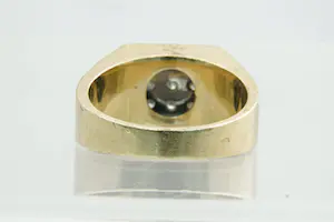 126 - Vintage 14krt geelgouden heren Carré of cluster ring met 0.30ct diamant kopen? Bied vanaf 480!