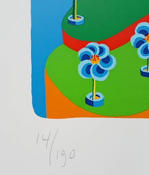 Louis Gans - Fantasielandschap, zeefdruk kopen? Bied vanaf 50!