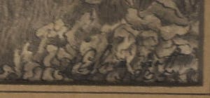 Niet of onleesbaar gesigneerd - Potlood en waterverf, Landschap met vee - Ingelijst kopen? Bied vanaf 10!