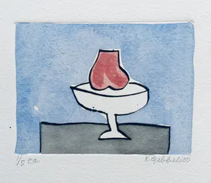 Klaas Gubbels - ets met aquarel ingekleurd - ‘Stilleven met peer’’ kopen? Bied vanaf 245!