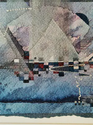 Bart Filet - in 2003 gemaakte gemengde techniek (aquarel, inkt, zilververf) abstract - gesign kopen? Bied vanaf 30!