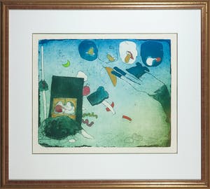 Michel van Overbeeke - Kleurenets met bladgoud, Lunch time - Ingelijst kopen? Bied vanaf 50!