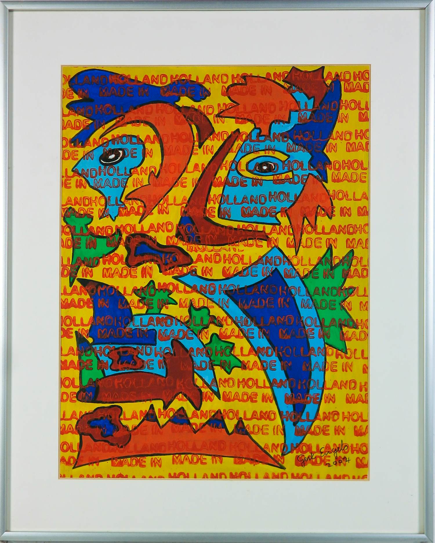 Gert Engels - Acryl op papier, Z.T. Fantasiefiguur - Ingelijst kopen? Bied vanaf 50!