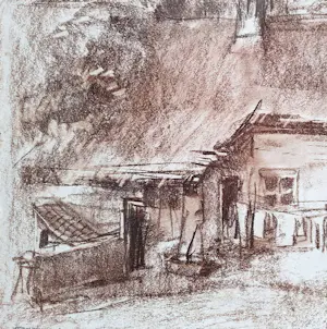 Herman Moerkerk - (1897- 1949) 'een kijkje op het boerenerf' kopen? Bied vanaf 129!