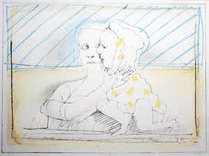 Co Westerik - Paar in landschap, zeefdruk (mooi ingelijst, groot) verkocht voor € 1!