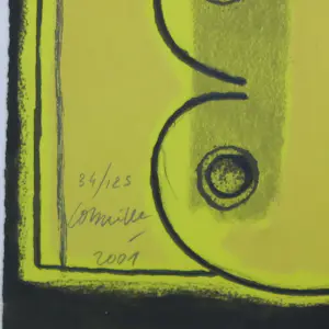 Corneille - Zeefdruk op geschept papier, L'oiseau rouge et femme nude - Ingelijst kopen? Bied vanaf 250!