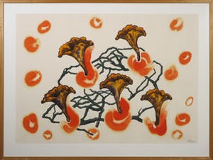 Mareike Geys - Aquarel, Cantharellen - Ingelijst (Groot!) kopen? Bied vanaf 70!