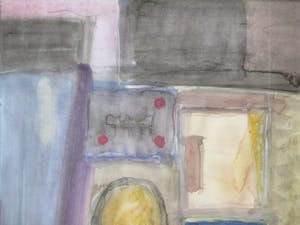 Will Leewens - Abstracte compositie in vormen - Aquarel kopen? Bied vanaf 1!
