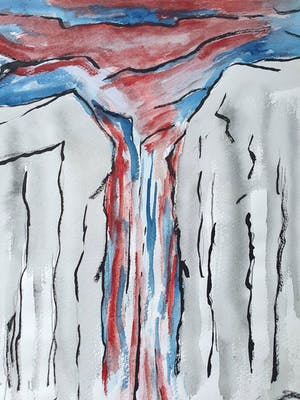 Jan de Beus - Aquarel: 'A walk from...' (1986) - Nieuwe inlijsting kopen? Bied vanaf 1!