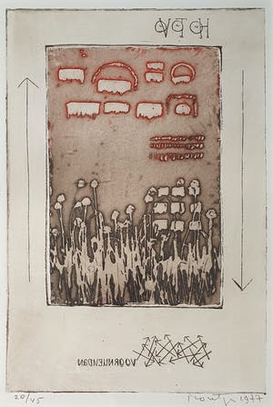 Jan Montyn - Ets: Voor nu + dan | 1977 | Ingelijst kopen? Bied vanaf 95!