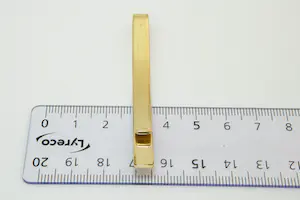 9- Vintage jaren 60 dasclip/speld met geometrische motieven en metalen clip kopen? Bied vanaf 160!
