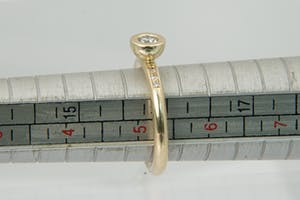 1307 - Elegante 14krt geel-gouden & diamanten (0.25ct) dames fantasie ring kopen? Bied vanaf 170!