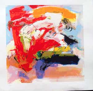 Lou Thissen - uit de serie Serafijnen : zeefdruk Serafijnen no 1 verkocht voor € 35!