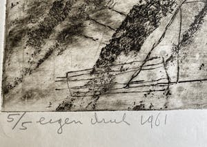 Jan Montyn - verlaten land, 5/5 eigen druk 1961 kopen? Bied vanaf 140!