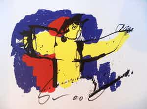 Herman Brood - Kleurenzeefdruk BRASIL GOD Handgesigneerd. verkocht voor € 170!