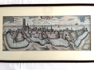 Frans Hogenberg - Herderwich' – Gravure van Harderwijk, Ingelijst kopen? Bied vanaf 50!