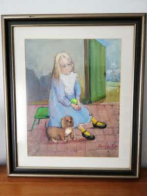 Luc Heirbaut - Meisje met hond verkocht voor € 75!
