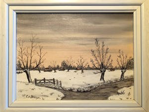 L. De Bruijn - Winterlandschap - Olieverf op doek, Ingelijst kopen? Bied vanaf 30!