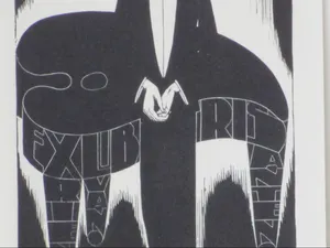 Chris Lebeau - Zingende figuur in avondkleeding voor vleugel - Houtgravure kopen? Bied vanaf 100!