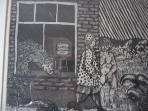 Wim Worm - Ets. Titel, "Palm Pasen", uit 1969. kopen? Bied vanaf 35!