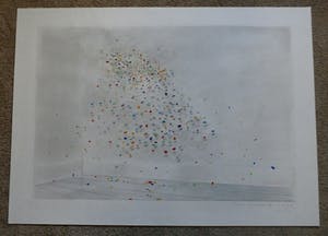 Ellis Tertoolen - tekening: interieur met stippen - 1979 kopen? Bied vanaf 249!