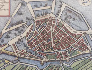 Ludovico Guicciardini - Hoorn Oude Kaart Gravure Plattegrond 1652 kopen? Bied vanaf 50!