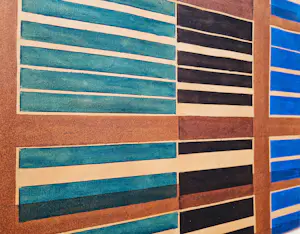 Adine Engelman - 1962 - geometrisch abstract - Sjabloondruk (laagjes waterverf) - gesigneerd kopen? Bied vanaf 43!