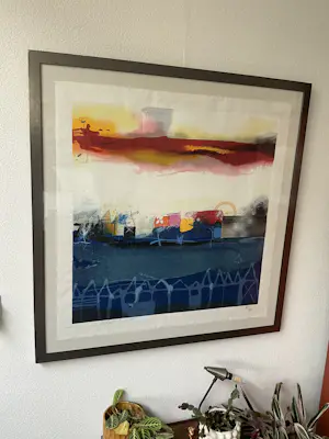 Theo Koster - Zeefdruk op geschept papier Nr. 85 - Paysage I - Ingelijst (Groot) kopen? Bied vanaf 70!