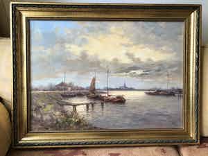 Jan Schaeffer - Zicht op Ouderkerk aan de IJsel verkocht voor € 195!