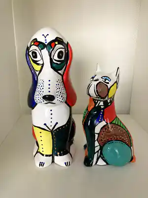 Marianne Bey - Cute Mondriaan Dogs verkocht voor € 50!