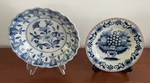 Koninklijke Tichelaar Makkum - Twee Delftsblauwe aardewerken wandbordjes kopen? Bied vanaf 20!