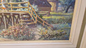 Jan van Vucht Tijssen - Oud boerderij landschappelijke voorstelling koeien verplaatsen over beek. kopen? Bied vanaf 500!