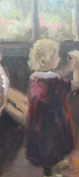 Niet of onleesbaar gesigneerd - Vrouw met kind - Olieverf op paneel kopen? Bied vanaf 1!