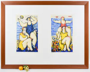 Willem Janssen - Strand dames - Ingelijst Groot kopen? Bied vanaf 1!