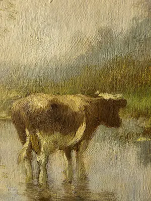 Cor Bouter - Landschap met koeien kopen? Bied vanaf 350!