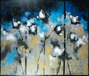 Carolina Paulussen - Acryl op doek, Rozen (Zeer groot) verkocht voor € 250!