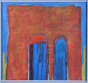 AcheterJan Voets - Acryl op doek, Gebouw - Ingelijst? Enchérissez de 100!