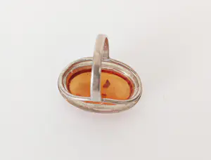 Baltisch Barnsteen en sterling zilveren ring, Modernistisch design. kopen? Bied vanaf 65!