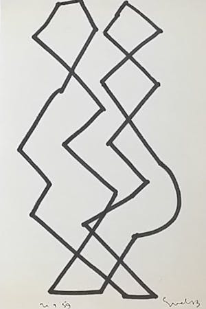 Siep van den Berg - Twee abstracte figuren - man en vrouw kopen? Bied vanaf 100!