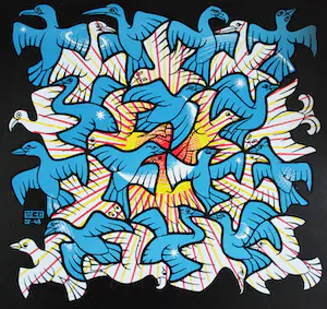 M.C. Escher - zeldzame catalogus 1954 Stedelijk Museum nr.118 - & ingelijst werk uit 1970 - kopen? Bied vanaf 175!
