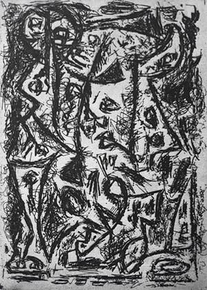 Theo Wolvecamp - Abstracte compositie, ets kopen? Bied vanaf 225!