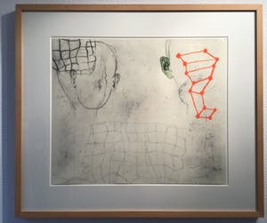 Arno Kramer - ZT - Originele tekening - potlood, krijt, aquarel - Ingelijst kopen? Bied vanaf 450!