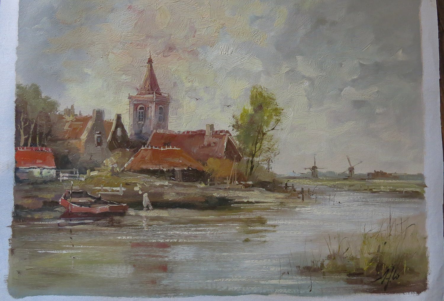 Toon Wildeboer - dorp aan de rivier Verkocht | Kunstveiling.nl