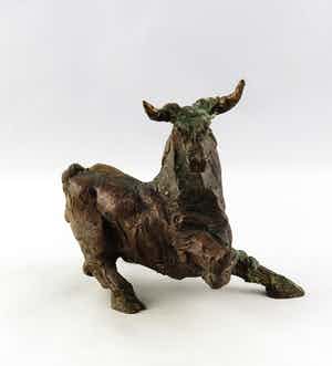 Jos Dirix - Brons, Stier + gesigneerd boek verkocht voor € 400!