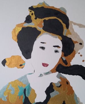 Martine Jacobs - Golden Girl aquarel kopen? Bied vanaf 90!